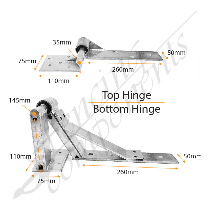 Gate riser outlet hinges